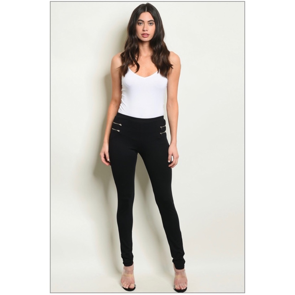 🔥BLACK STRETCH PANT WITH SIDE ZIPPERS 🔥 NWT